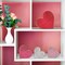 Wooden Hearts Valentines Decorations Indoor, Wood Heart Blocks Tiered Tray Decor Set of 4, Red Pink White Valentine Decoration for Home Party Office Shelf Door (Retro)